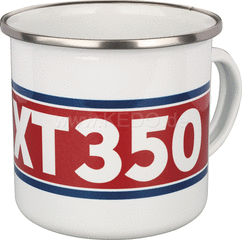 Kedo Nostalgia Cup 'XT350', 300ml, white / red / blue in gift box, enamel with metal edge (handwashing recommended) | 41493