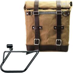 Unitgarage / ユニットガレージ Canvas Side Pannier Scram 22L-30L + Right Subframe BMW CE 04, Beige/Brown | U201+3700DX-Beige-Brown