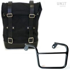 Unitgarage / ユニットガレージ Side Pannier Canvas + Left Subframe Mash, Black/Black | U001+2600SX-Black-Black