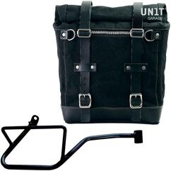 Unitgarage / ユニットガレージ Canvas Side Pannier Scram 22L-30L + Right Subframe Guzzi V7_850, Black/Black | U201+2216DX-Black-Black