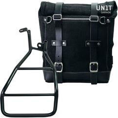 Unitgarage / ユニットガレージ Waxed suede side pannier Scram 22L-30L + Right Subframe Sportster S 1250, JetBlack | U202+3320DX-JetBlack