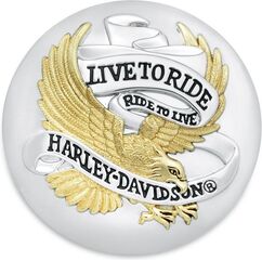 ハーレーダビッドソン ゴールド - LIVE TO RIDEロゴ - フュエルキャップメダリオン | 99020-90T