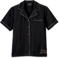 Harley-Davidson Women'S Club Crew Contrast Piping Shirt, Black Beauty | 96753-23VW