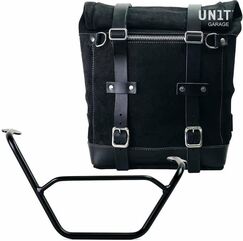 Unitgarage / ユニットガレージ Waxed suede side pannier Scram 22L-30L + Right subframe R1200 GS LC, JetBlack | U202+1901DX-JetBlack