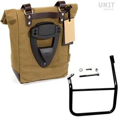 Unitgarage / ユニットガレージ Side Pannier Canvas + Left Subframe Caballero, Beige/Brown | U001+2253SX-Beige-Brown