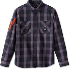 Harley-Davidson Men'S Motorbreath Long Sleeve Shirt, Black Plaid | 96874-23VM