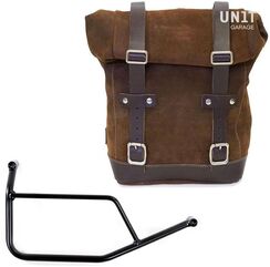 Unitgarage / ユニットガレージ Waxed Suede Side Pannier + Subframe R 1200 R, ColoradoBrown | U002+1421-ColoradoBrown