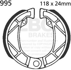EBCブレーキ Plain モーターサイクル リプレイスメント ブレーキシューズ リア右側用 | 995