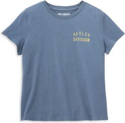 Harley-Davidson Racer Font Graphic Tee For Women, Bering Sea | 96112-22VW