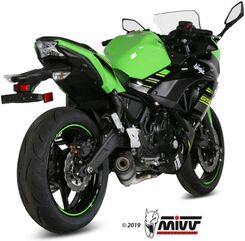 MIVV / ミヴマフラー SPORT Full sys. 2x1 Muffler OVAL TITAN carbon cap WITH CATALYZER CONVERTING KIT For KAWA | K.044.L4C