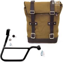 Unitgarage / ユニットガレージ Side Pannier Canvas + Right Subframe Triumph T100 (2017 until now), Beige/Brown | U001+1011DX_Beige-Brown