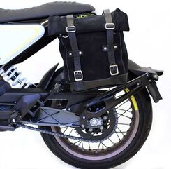 Unit Garage WAXED SUEDE SIDE PANNIER + SUBFRAME HUSQVARNA 401, JetBlack | U002-3000-JetBlack