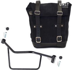 Unitgarage / ユニットガレージ Waxed Suede Side Pannier + Right Subframe R 1200 R LC, JetBlack | U002+2101DX-JetBlack