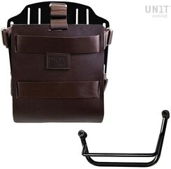 Unitgarage / ユニットガレージ Carrying system in aluminum with adjustable leather front, Quick Release System and frame, Brown/Black | U085+U000+2251SX-Brown-Black
