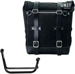 Unitgarage / ユニットガレージ Waxed suede side pannier Scram 22L-30L + Right Subframe Guzzi V85 TT, JetBlack | U202+2251DX-JetBlack