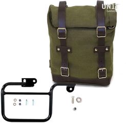 Unitgarage / ユニットガレージ Side Pannier Canvas + Subframe K Series, Green/Brown | U001+1806-Green-Brown