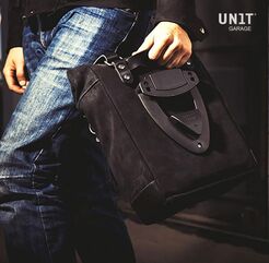 Unitgarage / ユニットガレージ Waxed Suede Side Pannier + Right Subframe Yamaha, JetBlack | U002+3208DX-JetBlack