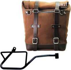 Unitgarage / ユニットガレージ Waxed suede side pannier Scram 22L-30L + Right Subframe Guzzi V7_850, ColoradoBrown | U202+2216DX-ColoradoBrown