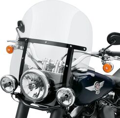 ハーレーダビッドソン デタッチャブル キング ウインドシールド 補助ライト装着 00年以降 FLS スモーク/グロスブラック | 57400111
