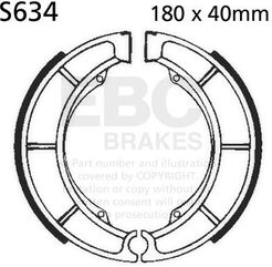 EBCブレーキ Plain モーターサイクル リプレイスメント ブレーキシューズ リア左側用 | S634
