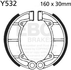 EBCブレーキ Plain モーターサイクル リプレイスメント ブレーキシューズ リア左側用 | Y532