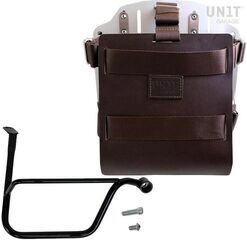 Unitgarage / ユニットガレージ Carrying system in aluminum with adjustable leather front, Quick Release System and frame (2016 until now), Brown/Silver | U085+U000+1020DX-Brown-Silver