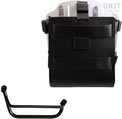 Unitgarage / ユニットガレージ Carrying system in aluminum with adjustable leather front, Quick Release System and frame, Black/Silver | U085+U000+2251DX-Black-Silver