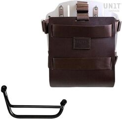 Unitgarage / ユニットガレージ Carrying system in aluminum with adjustable leather front, Quick Release System and frame, Brown/Silver | U085+U000+2251DX-Brown-Silver