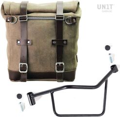 Unitgarage / ユニットガレージ Waxed suede side pannier Scram 22L-30L + Left Subframe R 1200 R LC, MossGrey | U202+2101SX-MossGrey