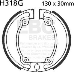 EBCブレーキ モーターサイクル 溝付き リプレイスメント ブレーキシューズ リア左側用 | H318G