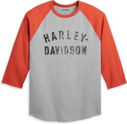 Harley-Davidson Tee-Knit, Colorblock-Design-Grey Heather | 96076-23VM