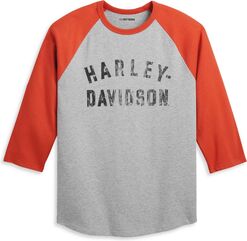 Harley-Davidson Tee-Knit, Colorblock-Design-Grey Heather | 96076-23VM
