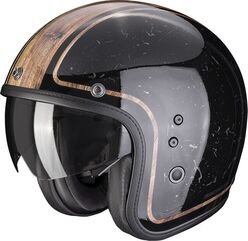 Scorpion / スコーピオン Exo ジェットヘルメット Belfast Evo Retrol ブラック ブラウン | 78-372-145