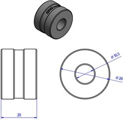 CNC Racing / シーエヌシーレーシング Spacer Adapters ハンドルバー Ducati Hypermotard 796 1100, ゴールド | RM212G