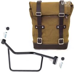 Unitgarage / ユニットガレージ Side Pannier Canvas + Right Subframe R 1200 R LC, Beige/Brown | U001+2101DX-Beige-Brown