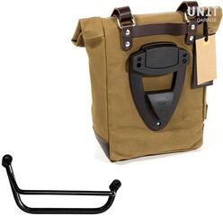 Unitgarage / ユニットガレージ Side Pannier Canvas + Right Subframe Guzzi V85 TT, Beige/Brown | U001+2251DX-Beige-Brown