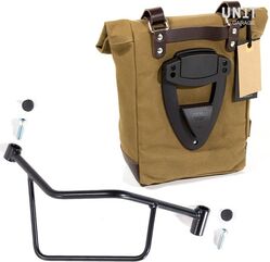 Unitgarage / ユニットガレージ Side Pannier Canvas + Right Subframe R 1200 R LC, Beige/Brown | U001+2101DX-Beige-Brown