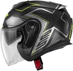 GIVI / ジビ Jet helmet X.25 TRACE Matte Black/Titanium/Yellow, Size 56/S | HX25FTCBY56