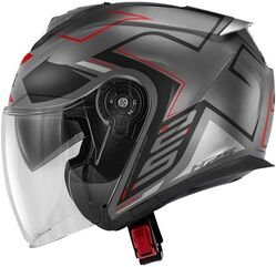 GIVI / ジビ Jet helmet X.25 TRACE Matt Titanium/Black/Red, Size 54/XS | HX25FTCTR54