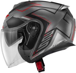 GIVI / ジビ Jet helmet X.25 TRACE Matt Titanium/Black/Red, Size 56/S | HX25FTCTR56