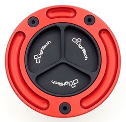 LighTech / ライテック Fuel Tank Cap with Spin Locking, Color: Black-Red | TF13N/R