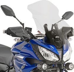 GIVI / ジビ Windscreen for Yamaha Tracer 700 16-19 color clear, dim. HxW 56x41 cm, 17 cm higher than oe, fits oe headlight fairing | D2130ST