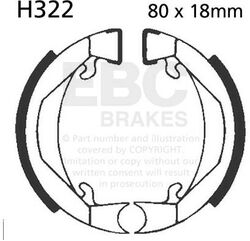 EBCブレーキ Plain モーターサイクル リプレイスメント ブレーキシューズ フロント左側用 | H322