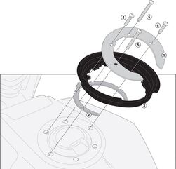Givi / ジビ タンクロック BF53 フューエルタンクバッグフランジ Husqvarna Svartpilen / Vitpilen 701 | BF53