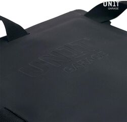 Unitgarage / ユニットガレージ Aluminum bag holder with adjustable front in Hypalon and Quick Release System + subframe, Black | UG007+U000+3800-Black