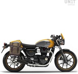 Unitgarage / ユニットガレージ Waxed Suede Side Pannier + Right Subframe Triumph Street 900 Series (2017 until now), MossGrey | U002+1013DX-MossGrey