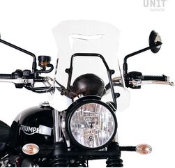 Unit Garage Windshield with GPS support for Triumph Street series, Transparent | 3141-Transparent