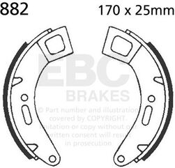 EBCブレーキ Plain モーターサイクル リプレイスメント ブレーキシューズ フロント左側用 | 882
