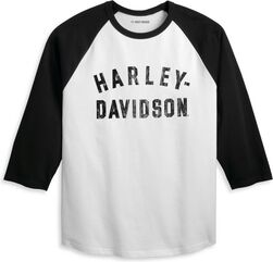 Harley-Davidson Men'S Staple 3/4 Raglan, Colorblock-Design-Bright White | 96077-23VM