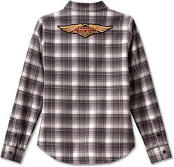 Harley-Davidson Women'S 120Th Anniversary Retro Flannel Shirt, Yarn Dyed Plaid-Blackened Pearl | 96745-23VW